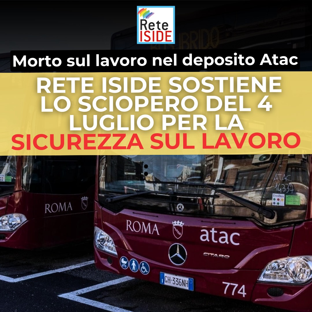 Morto sul lavoro nel deposito Atac: Rete Iside sostiene lo sciopero del 4 luglio per la sicurezza sul lavoro

Ha perso la vita il lavoratore dell'ATAC questa mattina cadendo per oltre due metri e battendo la testa. 

Rete iside sostiene <a href="/usbsindacato/">USB Sindacato</a> e lo sciopero indetto.