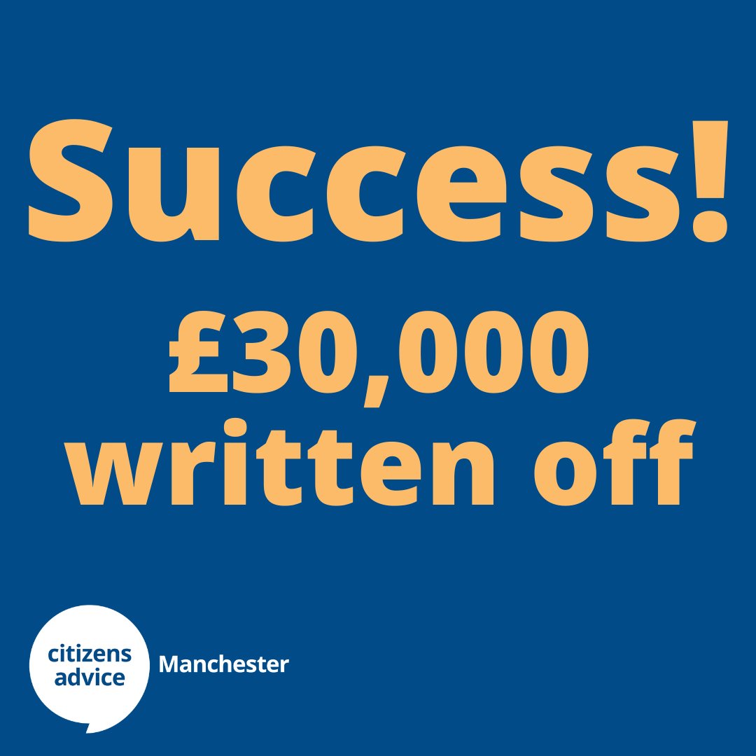Our Money Adviser Abi, worked hard to have the debts written off on discretionary grounds given the client's difficult circumstances - we've just heard the final one has been cleared! 

#WeAreCitizensAdvice