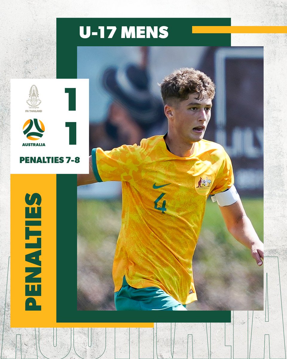 FT | CAPTAIN NECOVSKI WITH THE WINNING SPOT-KICK 🙌

The #Joeys are the ASEAN U16 Boys Champions of 2024 after a gruelling penalty shootout over Thailand after the final finished 1️⃣ - 1️⃣

Keeper Ajanovic with two enormous stops to secure the victory 💪

#THAvAUS #Joeys