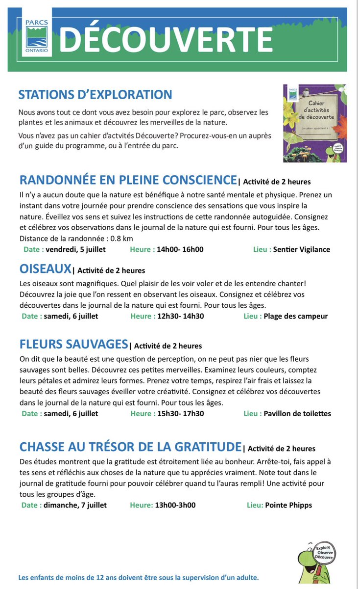 Looking for something to do this weekend? Check out our Discovery Exploration Stations! 🥾🪻🌼🦆🦅🌞
#renebrunellepp #ontarioparks #ontarioparksne #discover