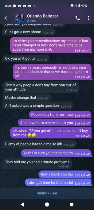 Lmao 🤣 yeah I highly doubt anyone is telling him they don't buy from me anymore 🤣🤣 and the only people<a href="/tag/patreon"class="tags"><span>#patreon</span></a><a href="/tag/onlyfans"class="tags"><span>#onlyfans</span></a><a href="/tag/sellingnudes"class="tags"><span>#sellingnudes</span></a><a href="/tag/egirl"class="tags"><span>#egirl</span></a>