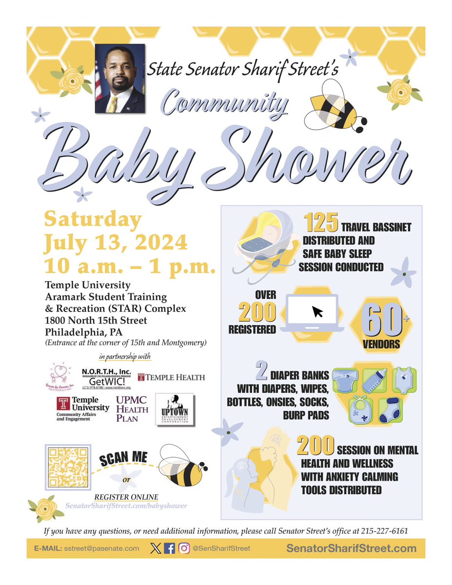 Families deserve the right to choose what is best for them and have access to all forms of healthcare. 

Register for the annual Community  Baby Shower to get resources for you and your family: senatorsharifstreet.com/babyshower