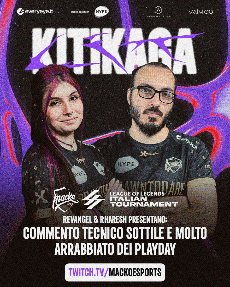 🗣️ KITIKAGA? Bhe, noi! 😎

🎙 Non perderti il primo appuntamento del nostro nuovo format sul canale Twitch ufficiale Macko Esports!

📅 Da stasera e ogni Mercoledì, alle 21:30!

#DrawnToDare #thatsLIT #SpegnersiMai <a href="/lit_official_it/">LIT</a>