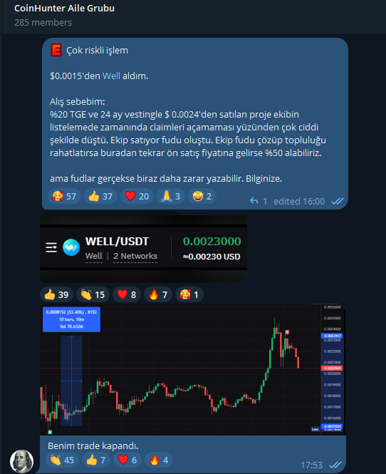 bycoinhunter's tweet photo. Ücretsiz aile grubum tekrar aktif.

X'de paylaşamadığım riskli işlemleri ve resmi olarak doğrulayamadığım insider bilgileri burada paylaşıyorum.

Düzenli etkileşimlerle, sıkı takipte kalmanız yeterli. 

Davetiyeleri DM'den doğrudan ben gönderiyorum. Her hafta 20 kişiyi alacağız.