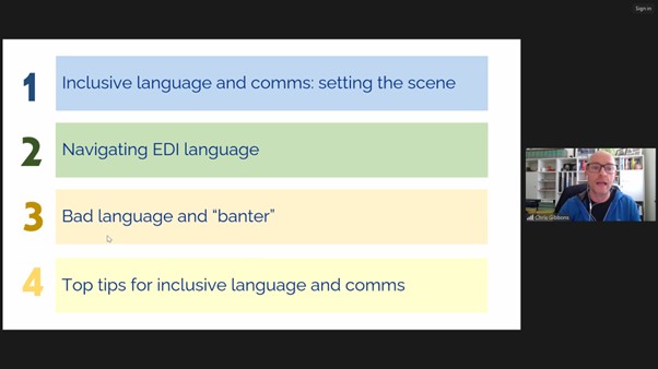 PPFplayers's tweet image. Thanks to Chris Gibbons @insideinclusion for a really helpful #InclusiveLanguage online workshop today and to all player associations who attended and inputted.  Top tip: "Be crystal clear why you're using specific language and be confident in dealing with response to it."