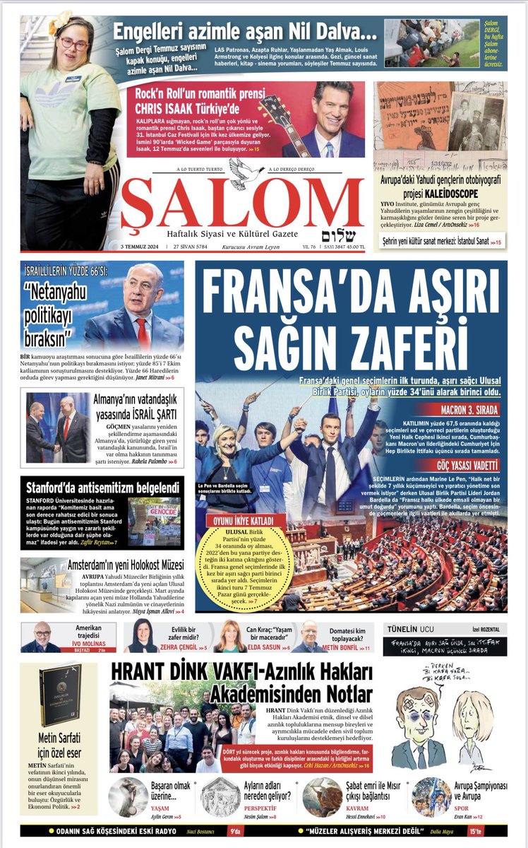 SALOMTURKEY's tweet photo. This week’s @SALOMgazetesi Our front page this week. #news #newspaper #paper #frontpage #thisweek #WhatShouldWeRead 🕊️ https://t.co/P9zDS6agGd