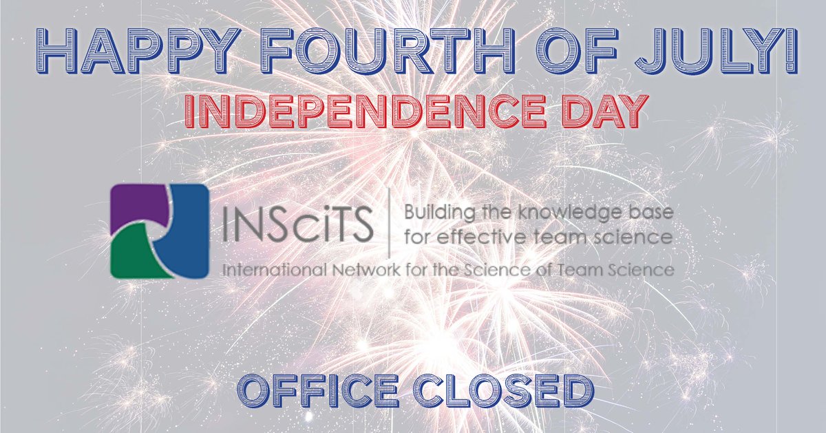 In observance of the Independence Day holiday in the United States, the INSciTS Administrative offices will be closed on Thursday, July 4, 2024, and Friday, July 5, 2024. We will resume normal hours on Monday, July 8, 2024.