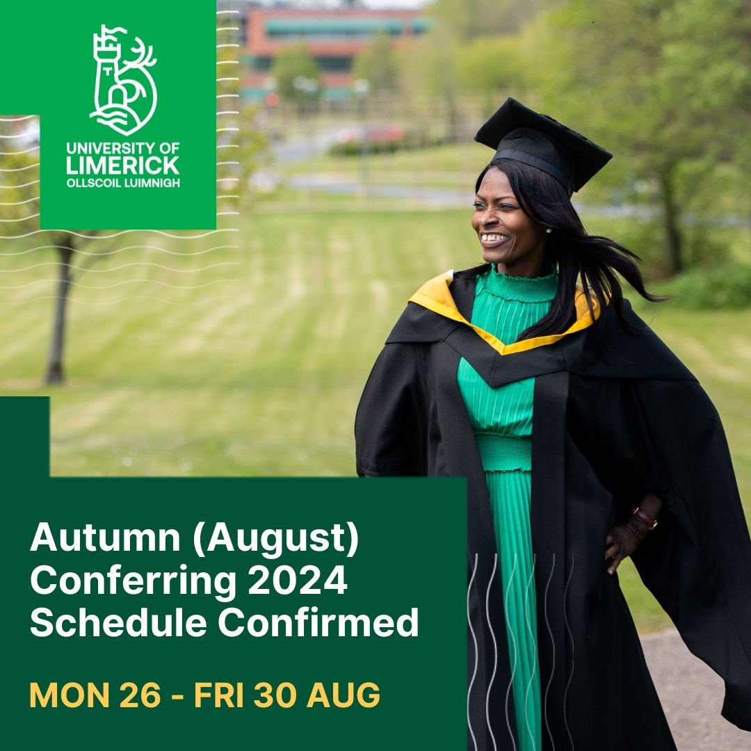 The Autumn (August) 2024 Conferring Schedule is now available on our website! 🎓👏

Click the link in our bio to view ⬆️

UL Ceremonies will contact all students due to graduate next week. Please monitor your emails closely!

#ulgraduation