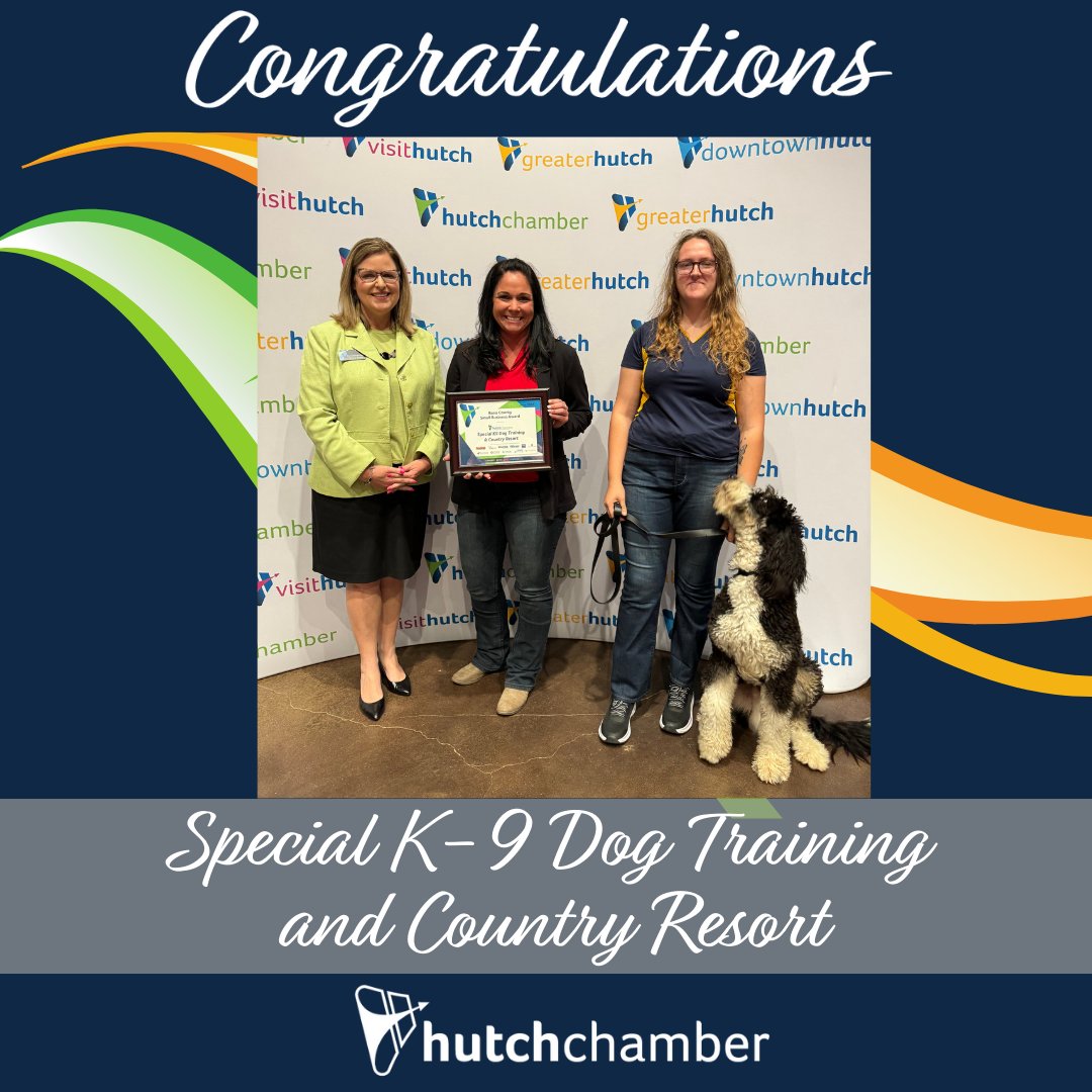 Please join us in congratulating the June Small Business of the month Special K9 Dog Training &amp; Country Resort!
#choosehutch #smallbusinessaward