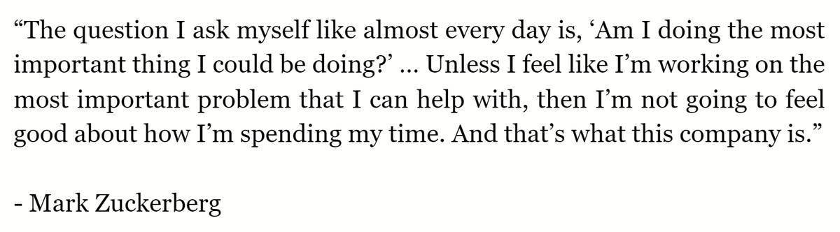 mark zuckerberg on prioritizing everyday's work 💯