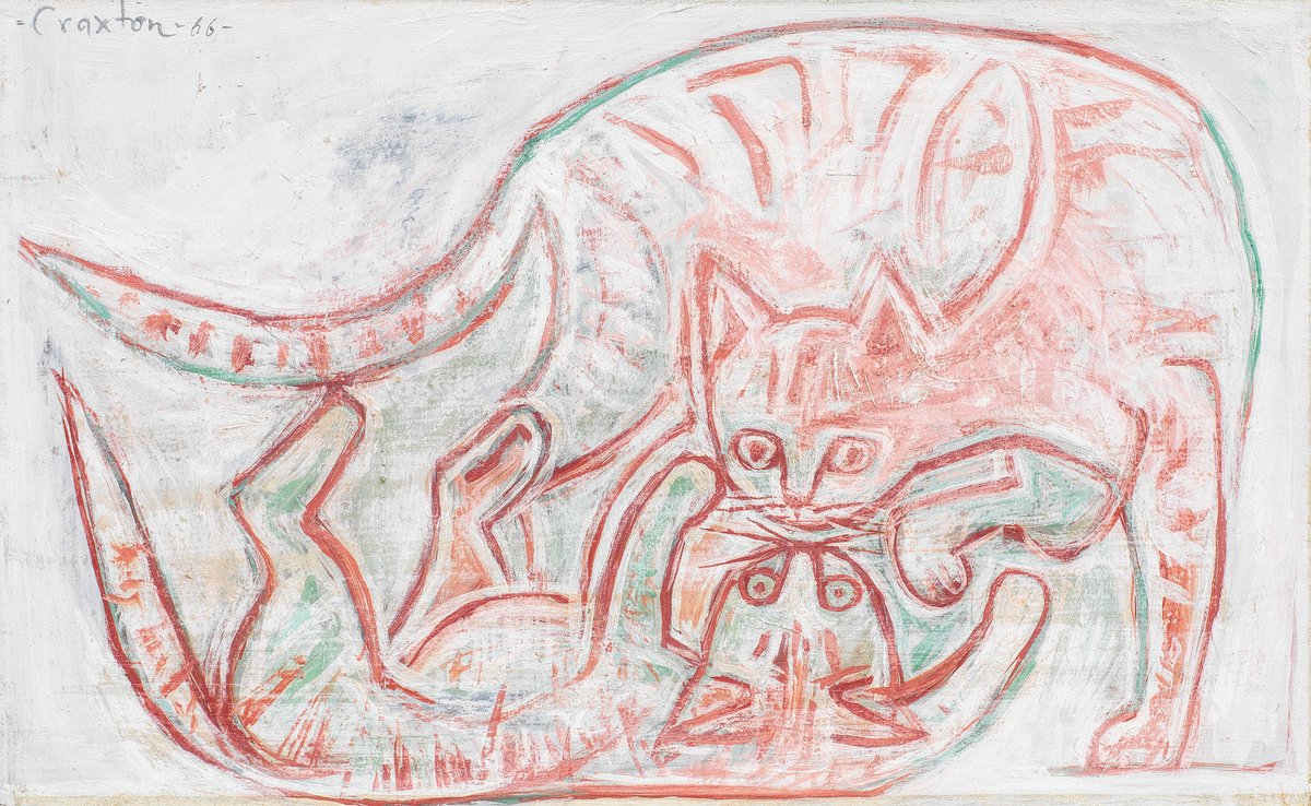 John Craxton (1922-2009), Two Cats Playing, 1966.
