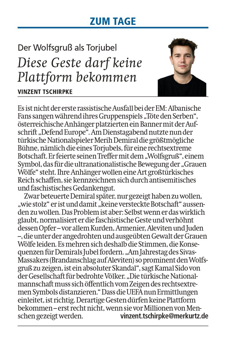 Zum Wolfsgruß von Merih Demiral: