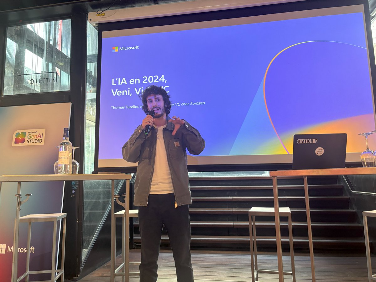 Thomas Turelier, Investment Director - Venture Digital, was at the Microsoft Summer Party: L’IA en Seine to share his insights on investing in AI in 2024 as a VC.

▶ Check out the wrap-up of the day: lnkd.in/eRJvCF7V

#AI #GenAI #Venture #VC #PrivateEquity #startup