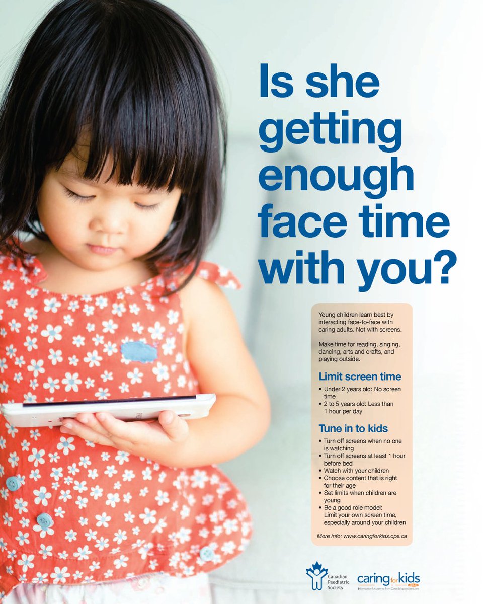 The COVID-19 pandemic has increased screen time use among children of all ages, including those under 2 years old.

Time with different screens can add up quickly, especially when screens are used both at home and child care or school.

Learn more here: bit.ly/4eGqG3k