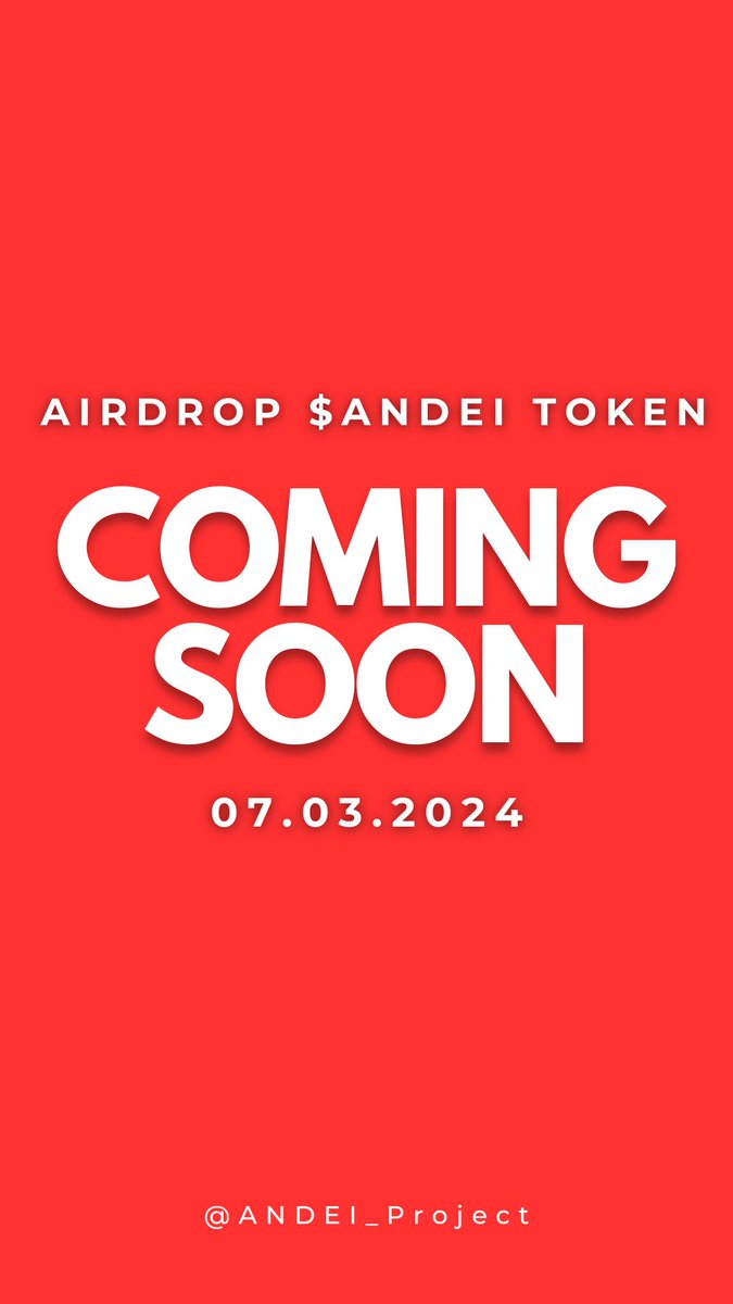 ANDEI_Project's tweet photo. Airdrop $1M $ANDEI

What to do?

Like, retweet, and tag 3 friends for a chance to win a share of $1M $ANDEI tokens. 

Comment your Solana wallet address below this post. https://t.co/xB4U1Z9f2X