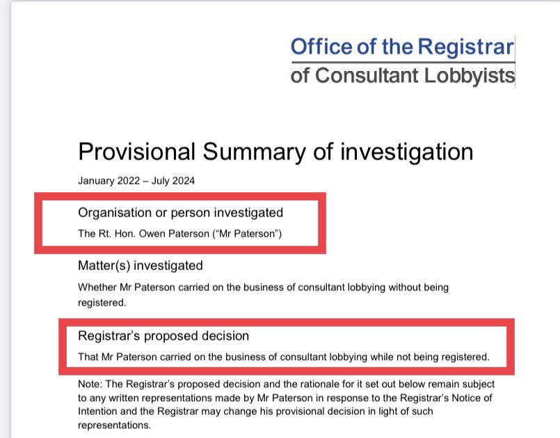 RussellScott1's tweet image. 🚨 Remember the Randox scandal and Tory MP Owen Paterson?

The lobbying watchdog has finally published its investigation summary.

Paterson has been issued with a “civil penalty” for breaking the lobbying rules 

registrarofconsultantlobbyists.org.uk/provisional-su…