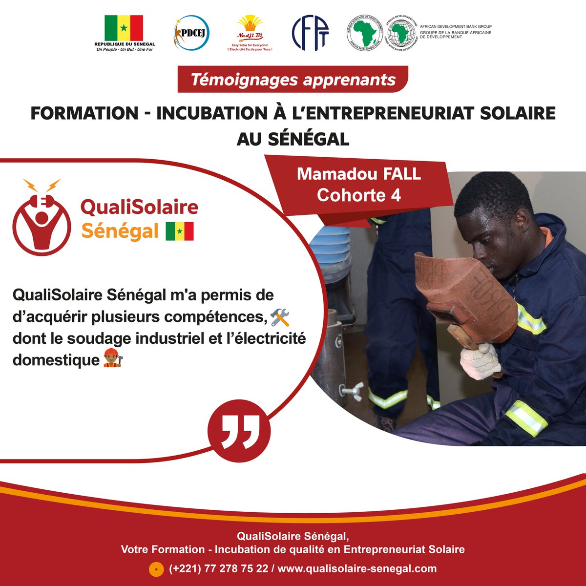 Nadji.Bi Group (@nadjibigroup) on Twitter photo Être entrepreneur en énergie solaire, ce n'est pas seulement savoir câbler un panneau solaire ! 👩🏾🔧
Chez QualiSolaire Sénégal nous essayons de balayer tout le spectre de l'entrepreneuriat en énergies solaires. ✌🏾
En savoir plus : linkedin.com/posts/qualisol…
<a href="/AfDB_Group/">African Development Bank Group</a> Être entrepreneur en énergie solaire, ce n'est pas seulement savoir câbler un panneau solaire ! 👩🏾🔧
Chez QualiSolaire Sénégal nous essayons de balayer tout le spectre de l'entrepreneuriat en énergies solaires. ✌🏾
En savoir plus : linkedin.com/posts/qualisol…
<a href="/AfDB_Group/">African Development Bank Group</a>
