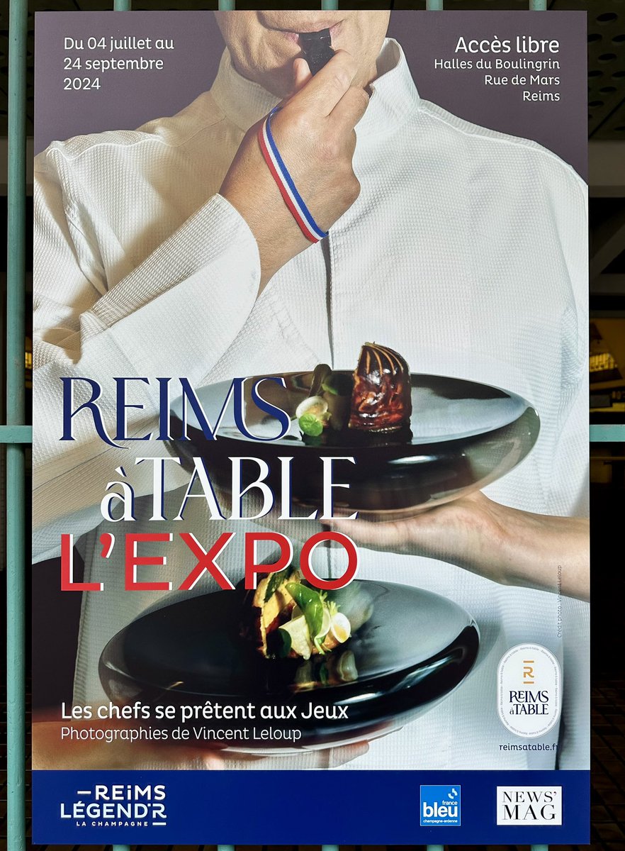 NewsMagChamp's tweet photo. 🍽 Reims à Table L'EXPO ! 🍽
"Les chefs se prêtent aux Jeux" exposition de photos en accès libre 😊👌🏼
📷 Photographies de Vincent Leloup.
📆 Du 04 juillet au 24 septembre 2024.
📍Halles du Boulingrin.
#Reims #ReimsATable #Exposition #Expo #Champagne #Gastronomie https://t.co/SxgTcOKbF6