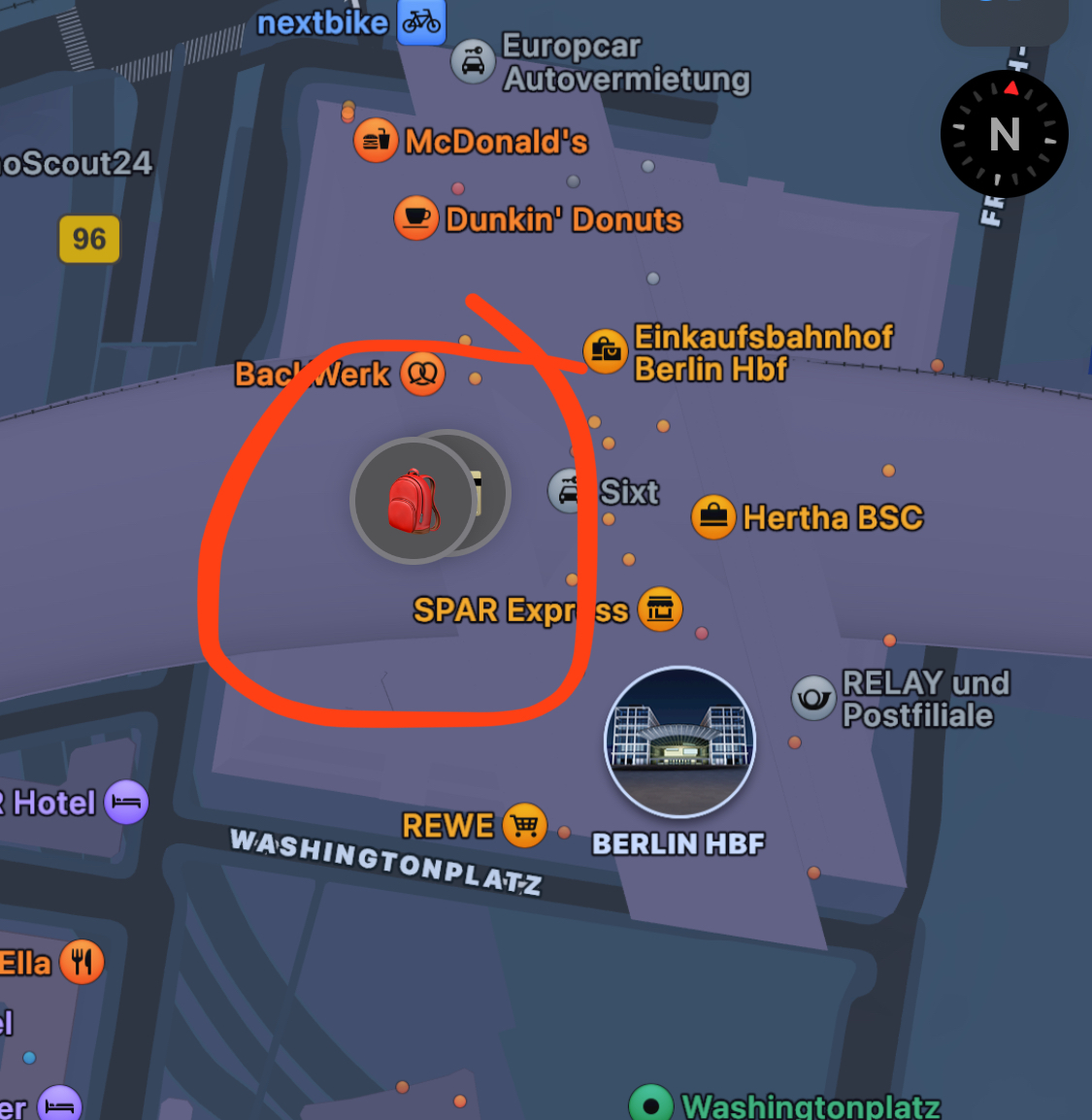 Hey <a href="/DB_Bahn/">Deutsche Bahn Personenverkehr</a>, I reported my lost bag on a train in Berlin today. I reported it, lost and found have said to wait. I have an airtag and I'm watching it back and forth between the Airport and Berlin HBF. Can someone please ask a conductor to pick it up before it's stolen?