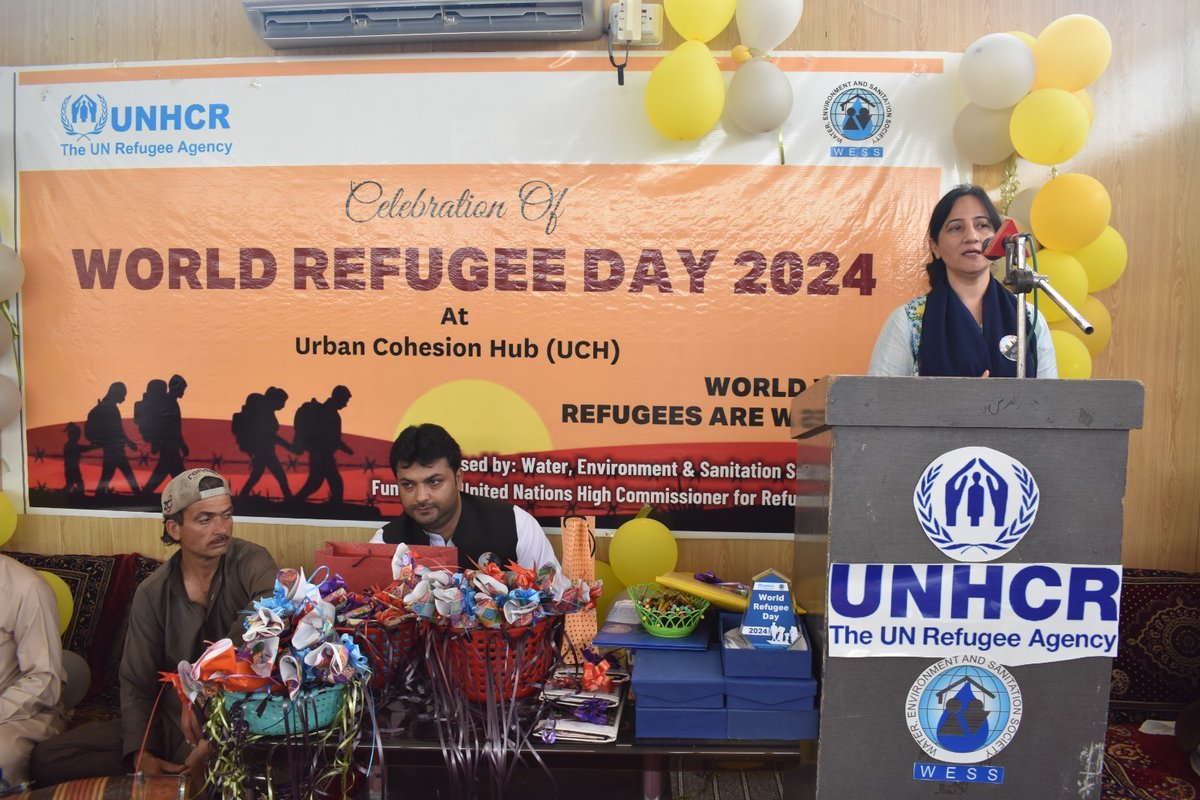 <a href="/WESSPk/">Water, Environment and Sanitation Society (WESS)</a> with support of <a href="/UNHCRPakistan/">UNHCR Pakistan</a> &amp; its partners under the theme“World where refugees are welcome”celebrated "World Refugee Day"at UCH at Ghousabad,Quetta aiming to establish peace and harmony, social cohesion and peaceful co-existence among the refugee and host communities.