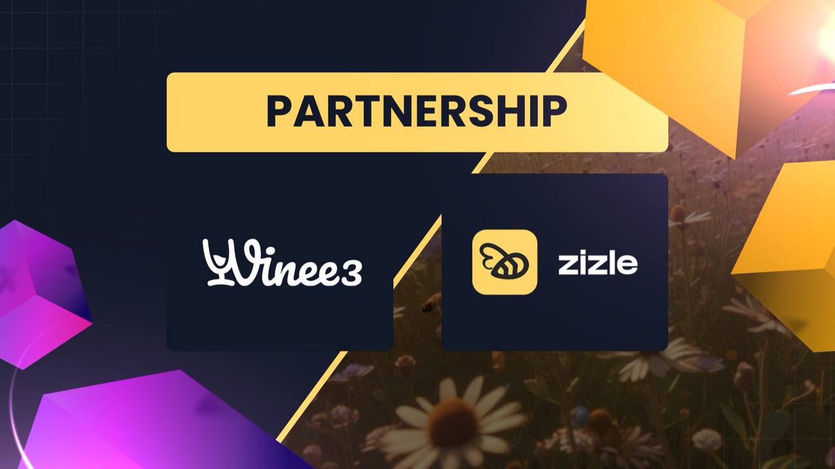 🤝Partnership Announcement! 📣 

#Winee3 is excited to partner with <a href="/lets_zizle/">ZIZLE</a>, a pioneer in decentralizing social media with Web3 &amp; AI, built on #Solana. 

Together, we’ll expand our partner network and reach a wider audience. Stay tuned for more updates! 🌐🤝

#Partnership