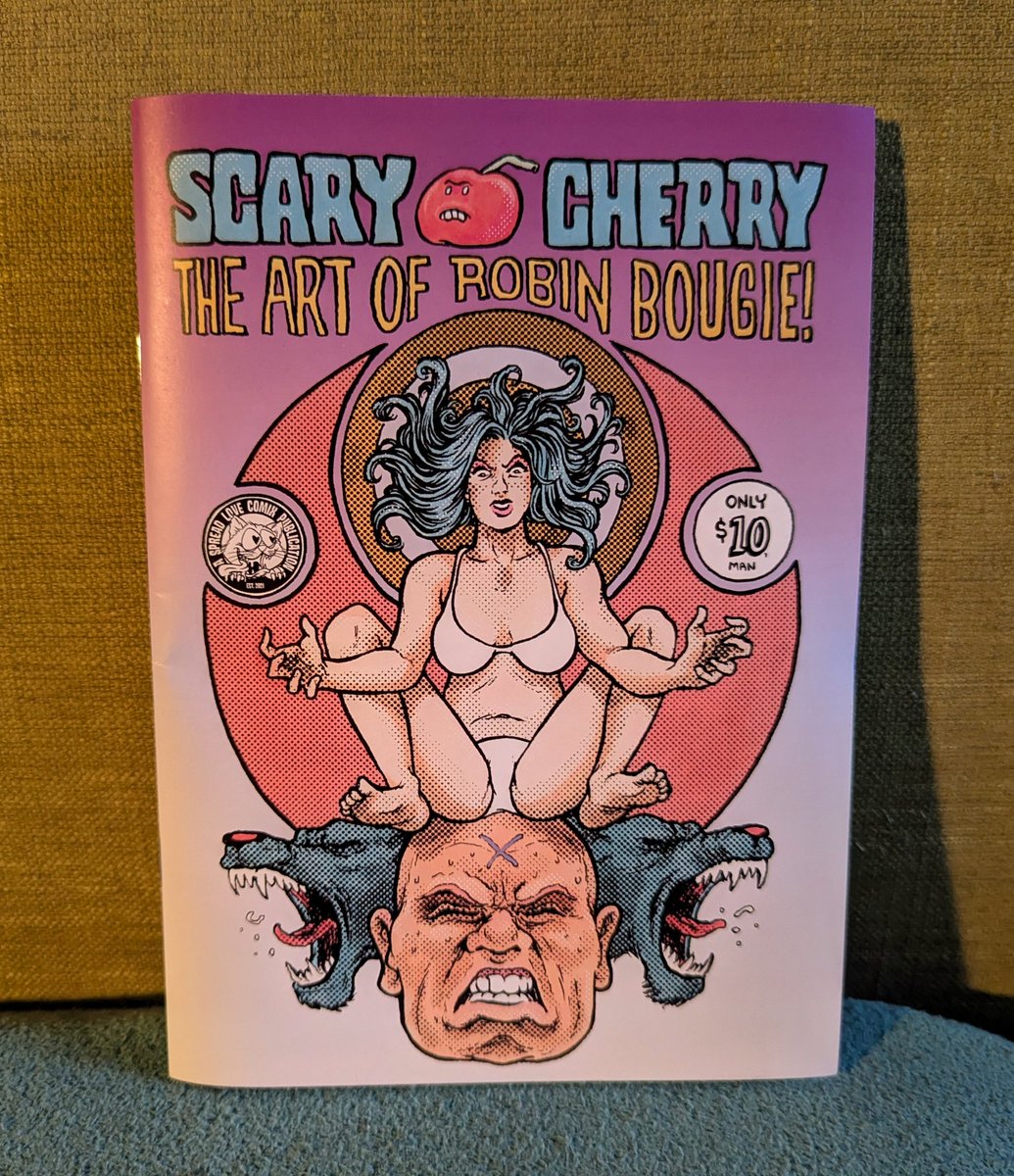 I have a 40 page (high gloss paper) collection of my filthy and fun art n' comix coming out TOMORROW (Thurs) from SPREAD LOVE COMIX in Montreal called "SCARY CHERRY: THE ART OF ROBIN BOUGIE". It'll be in both my online store and theirs at 10am (PST). My first new zine in a year!