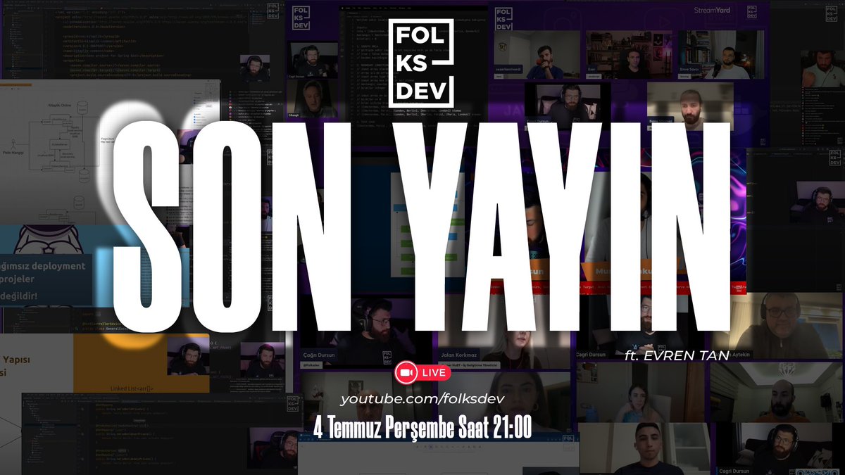 Son Yayın!

Yarın akşam saat 21:00’da <a href="/folksdevtv/">Folksdev</a> kanalımıza beklerim. 
Sevgili <a href="/evrn_tan/">Evren Tan</a> abi ile anlatacaklarımız var. 

Yarın görüşmek üzere!