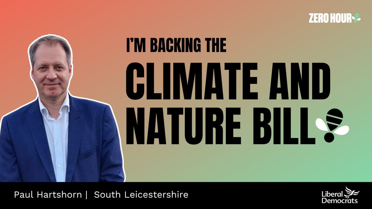 I'm proud to back the Climate and Nature Bill as your local candidate. If elected on 4 July, I will do everything I can to keep climate and nature action at the top of the agenda. #CANBill action.zerohour.uk