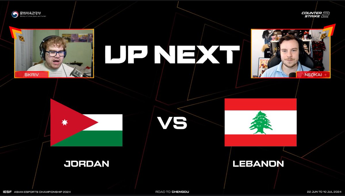 we are live playing now !

twitch.tv/iesf_cs

JORDAN VS LEBANON  

GROUP STAGE 
IESF ASIAN REGIONAL QUALIFIERS 2024 

#AEC24 #iesf #roadtoriyadh