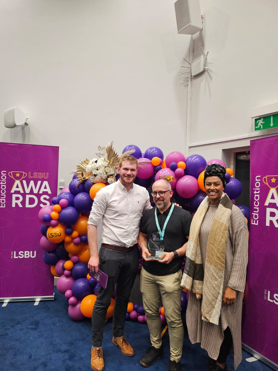 Very proud of our MChiro teaching team, all full-time academics @MyaA_DocOfChiro <a href="/chiromdt/">Mark Thomas</a> Emma, Rob and James nominated (and shortlisted) at the <a href="/LSBU/">London South Bank University - LSBU</a> Education Awards. With James nominated for 2 awards and Rob winning! Well done everyone!