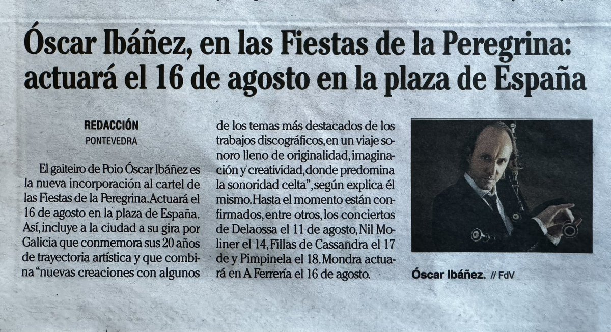 Oscar Ibáñez (@ibanezoficial) on Twitter photo 2/7/24 #OSCARIBAÑEZTRIBO + #AMIGOS #PrazadeEspaña #Pontevedra venres 16/8 #FestasdaPeregrina <a href="/FaroPontevedra/">Faro Pontevedra</a> MOITAS GRAZAS! 2/7/24 #OSCARIBAÑEZTRIBO + #AMIGOS #PrazadeEspaña #Pontevedra venres 16/8 #FestasdaPeregrina <a href="/FaroPontevedra/">Faro Pontevedra</a> MOITAS GRAZAS!