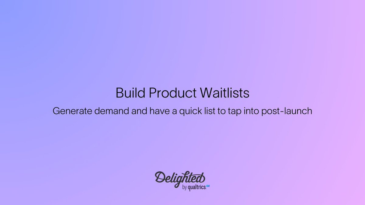 🪄Build anticipation for your latest launch or restock with a product waitlist survey. 💡 In this episode of how Delighted uses Delighted, our Head of Product walks us through creating and implementing product waitlist surveys.

Check it out: dl.ht/3W1AJJd