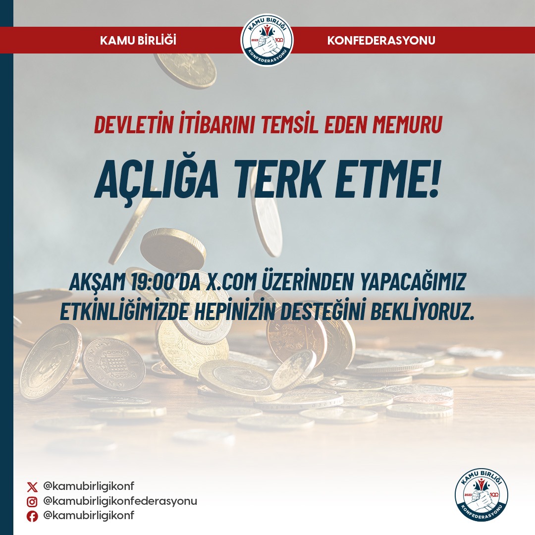 Devletin itibarını temsil eden memuru AÇLIĞA TERK ETME ✋

#EnflasyonunMemuru
<a href="/Tuncay_Cengiz_/">Tuncay CENGİZ</a> 
@kamubirligikonf