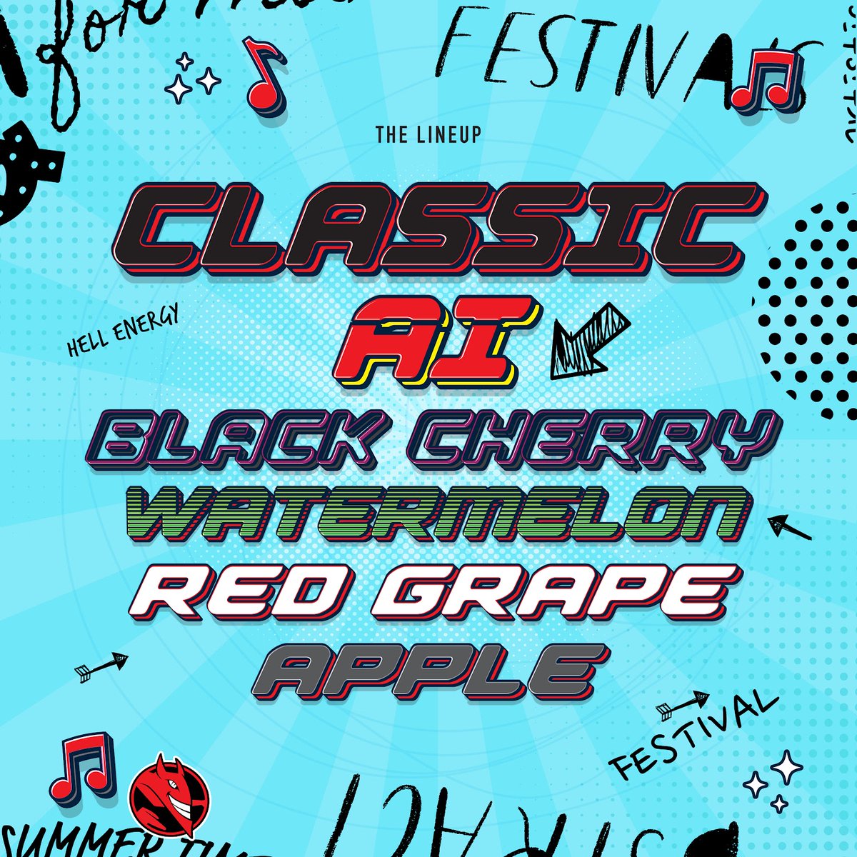 Talk about a ✨DREAM✨ lineup 

Festival season, we're ready 🎵

#HELLEnergy #GiveEmHell #AI #FestivalSeason