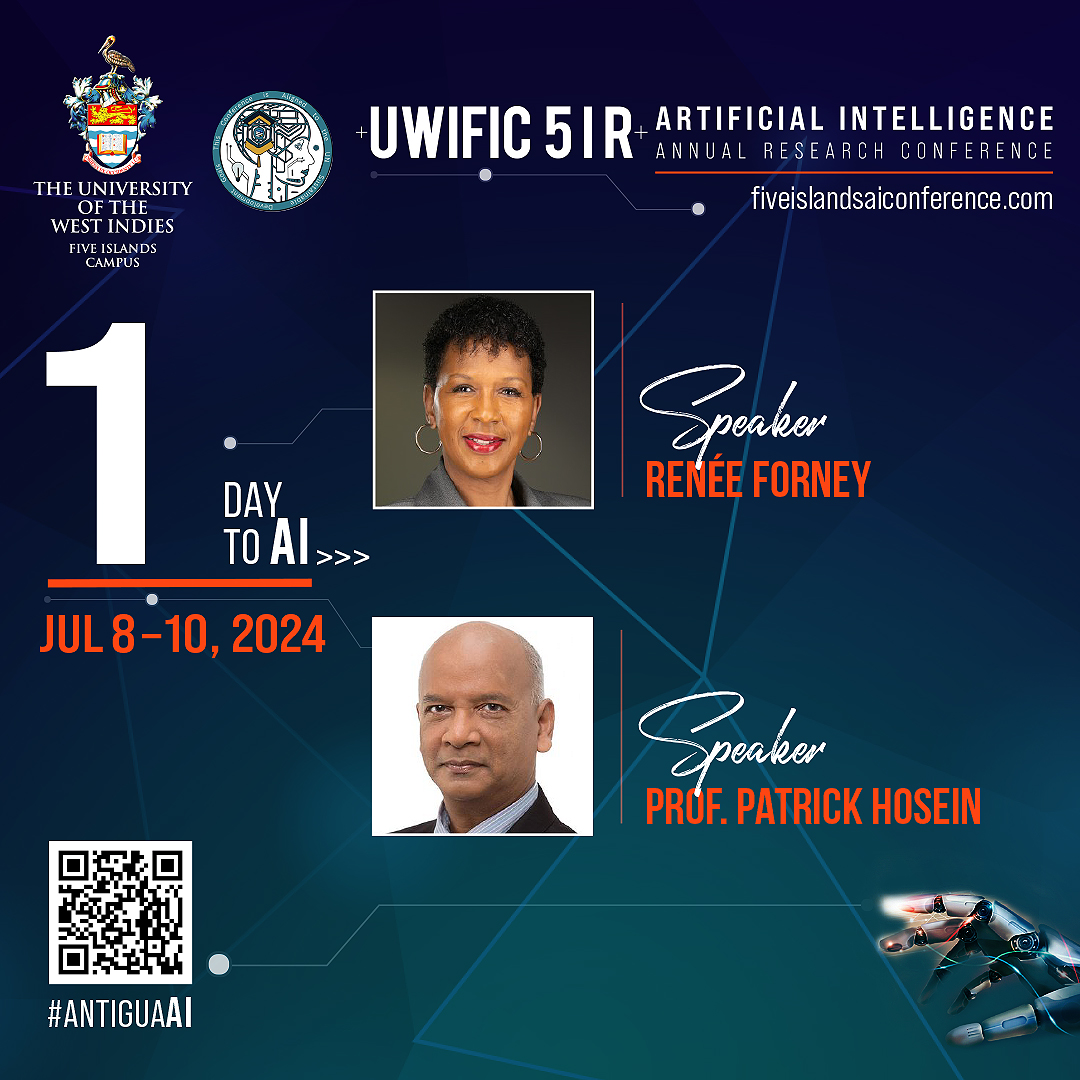 We’re one day away from the Caribbean’s first AI conference. The conference will be held at The UWI Five Islands Campus from July 8-10 under the theme ‘Reimagining the Digital Transformation of the Caribbean in an Age of Regenerative AI and the Fifth Industrial Revolution'.