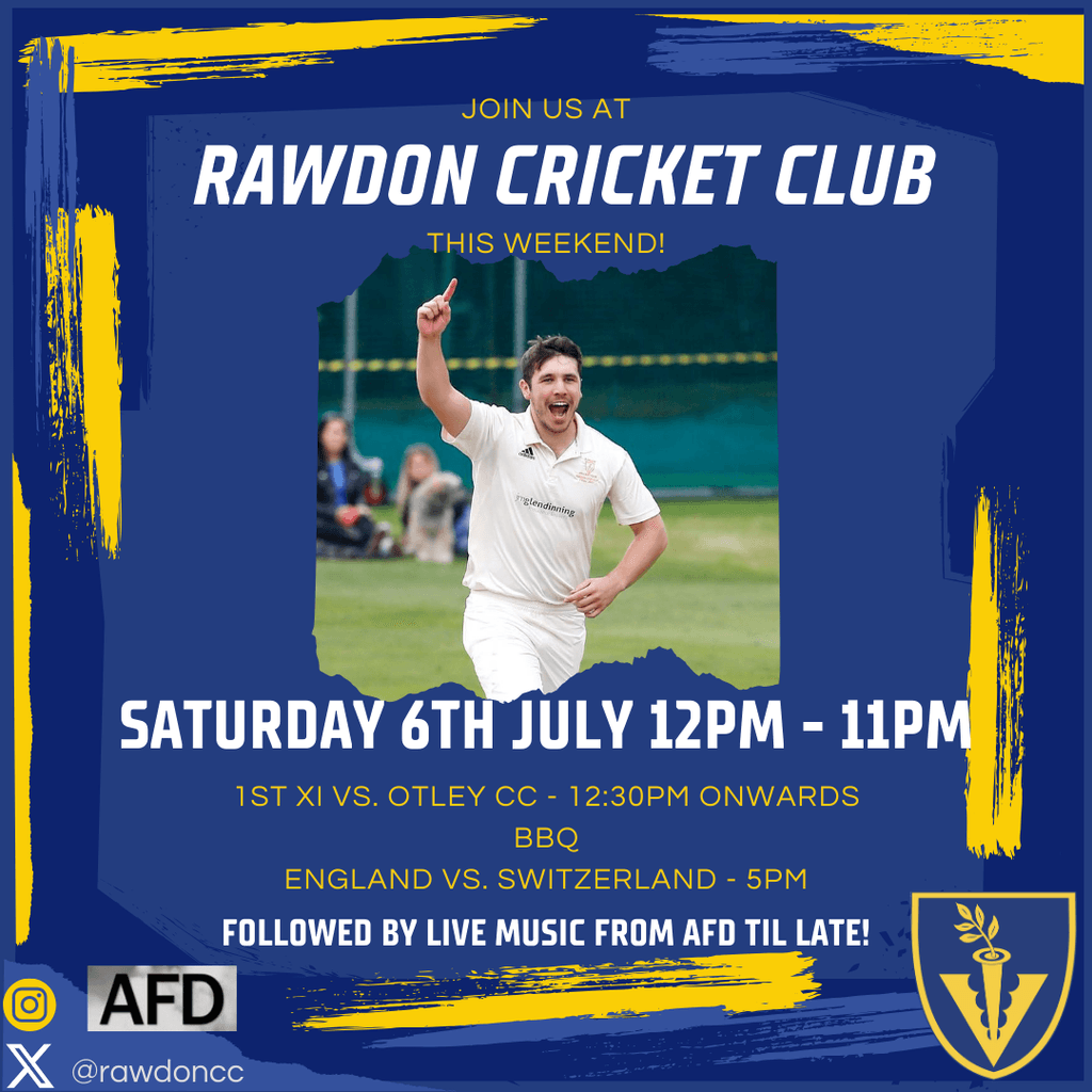 rawdoncc's tweet photo. Super Saturday at Rawdon Cricket Club #rawdoncc #rcc #livemusic #bbq #afd
https://t.co/SDADIG9XfO https://t.co/v4NlUnyGLr