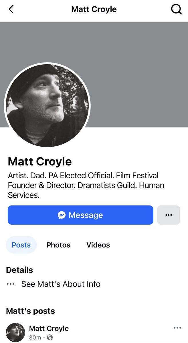 ScottPresler's tweet image. Meet Matt Croyle. 

He is an elected official in Pennsylvania. 

Even worse, he’s a state constable. 

After being exposed for posting threatening messages about Trump supporters, he deleted his X account. 

I went to his Facebook, where he’s still active,

&amp;amp; found a post where…