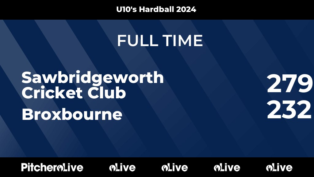 FULL TIME: Sawbridgeworth Cricket Club 279 - 232 Broxbourne
#SAWBRO #Pitchero
sawbridgeworthcc.com/teams/260590/m…