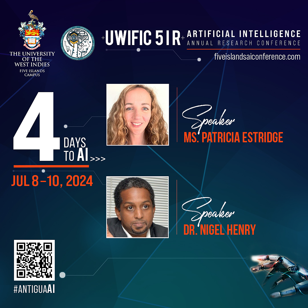 Four days before the start of the Caribbean’s first AI conference! The brightest minds from the region and beyond will meet at The Five Islands Campus from July 8-10 to explore the transformative potential of AI , and digital transformation opportunities and challenges.