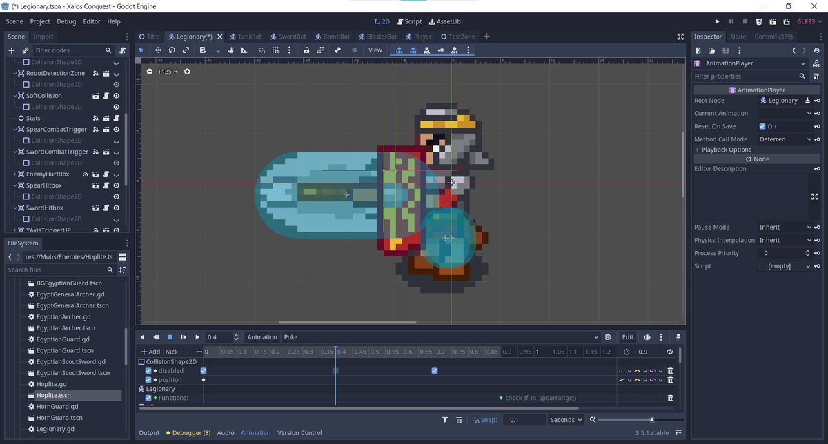 SoulwolfxP's tweet image. 47th day of #100DaysOfGameDev, legionary code is nearly finished, just gotta do the shield bashing section tomorrow. I also did the stun animations for Xalos and his army and implemented it into the game. Progress is satisfying😌
#GodotEngine #godot #gamedev #indiedev #indiegame
