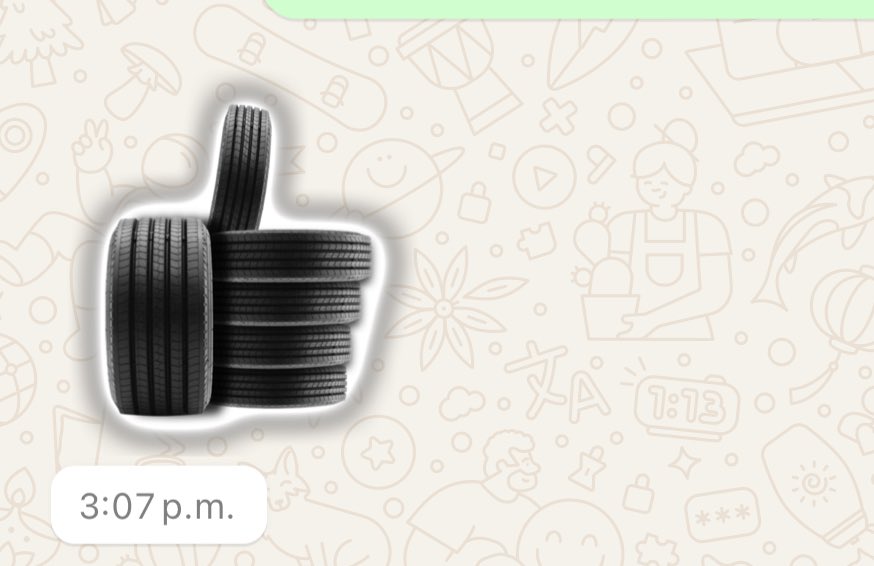 korno's tweet photo. Mi mecánico de confianza utiliza este sticker súper verga. 👍🏼 https://t.co/9165EhcSgH