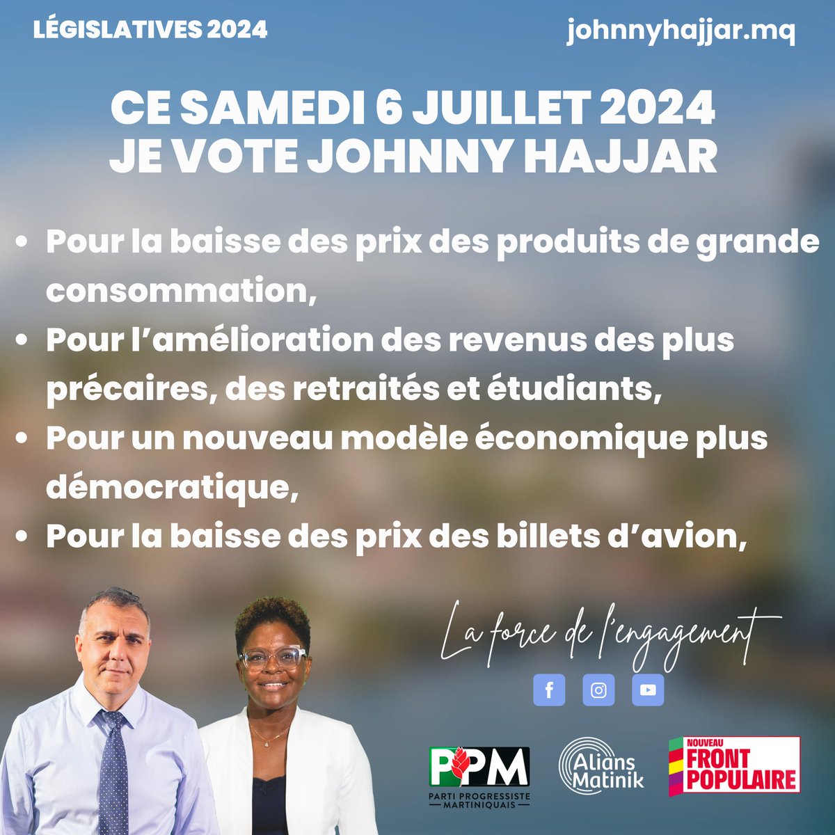 "Johnny Hajjar est parmi les 150 députés les plus actifs de l'Assemblée".✅🏅

Mobilisons-nous ce samedi 06 Juillet, pour voter massivement et faire voter Johnny HAJJAR et Nathalie MARTAIL-JOUAN. 💪🏽👔🏛️