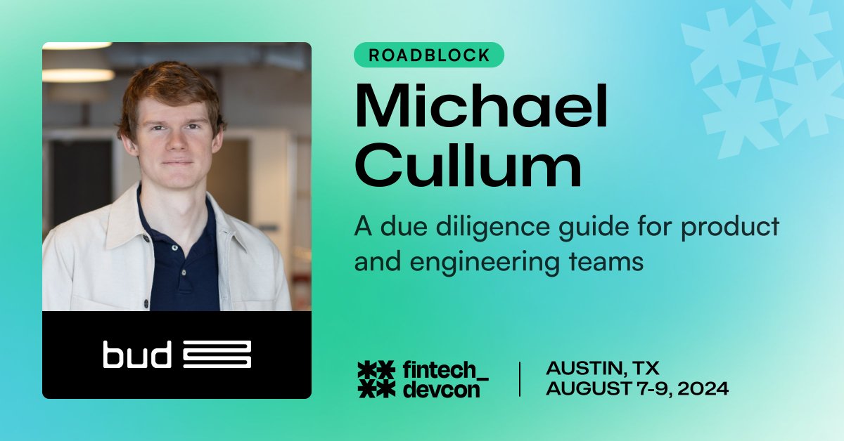 🙌 Thank you to <a href="/michaelcullumuk/">Michael Cullum</a> of <a href="/this_is_bud/">Bud</a> for sharing the dos and don'ts of due diligence at this year's #fintechdevcon!

🤝 If you're a startup hoping to contract with bigger companies, this session is definitely for you. 

More about Michael. 👉 loom.ly/J_MeC9I