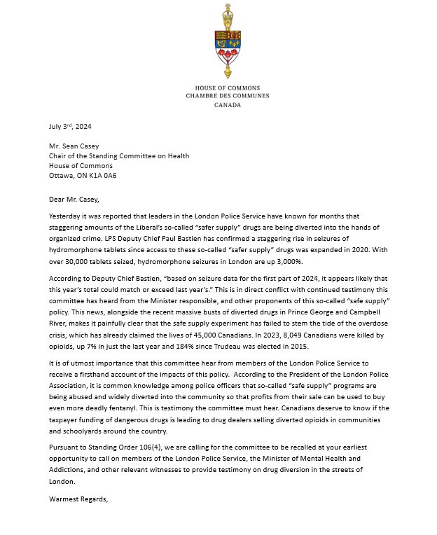 ToddDohertyMP's tweet image. 🚨As new data comes out showing that Trudeau’s so-called “safe supply” programs are a failure, Conservatives are calling for an emergency meeting of HESA.

To no one’s surprise, the Liberals are stonewalling.

A 3000% increase in diverted drugs is acceptable to them. Unreal.