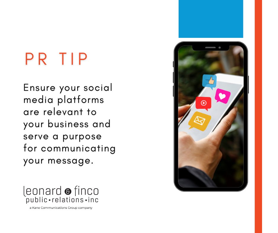 thePRexperts's tweet photo. There are a lot of social media platforms to choose from, but make sure they are relevant to your business and your goals. Don’t just have an account to jump on a trend. Your social media platforms should be used in a purposeful way.

#PRTIP https://t.co/IGD9QjPEfV