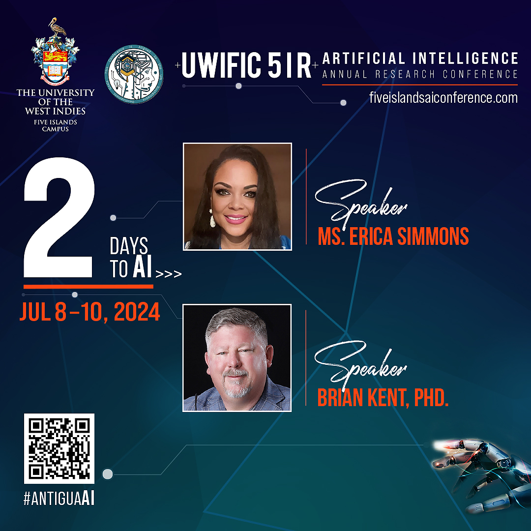 From July 8-10, 2024, The UWI Five Islands Campus in Antigua will be a hub for AI experts, policymakers, government representatives, academics and business executives to discuss adoption strategies, risk, and fostering ethical practices related to AI in the Caribbean.