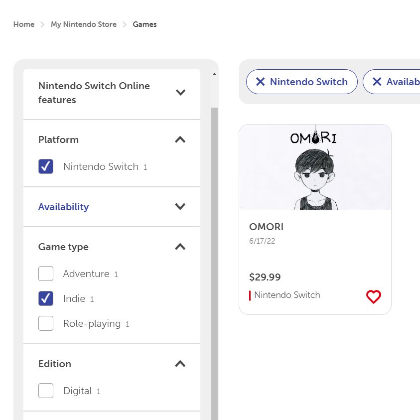 According to the official Nintendo website, there's only ONE Indie game on the Switch...

OMORI.