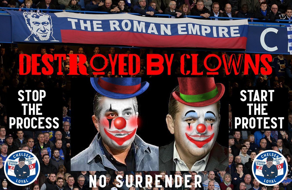 CFC_Edition's tweet photo. Stop The Process!
Start The Protest!
#ClearlakeOur #BoehlyOut #EghbaliOut #YanksOut #ClownsOut
#Chelsea #CFC #ChelseaFC #ChelseaFCW #StopTheProcess #StartTheProtests https://t.co/vdiOKxXhNM