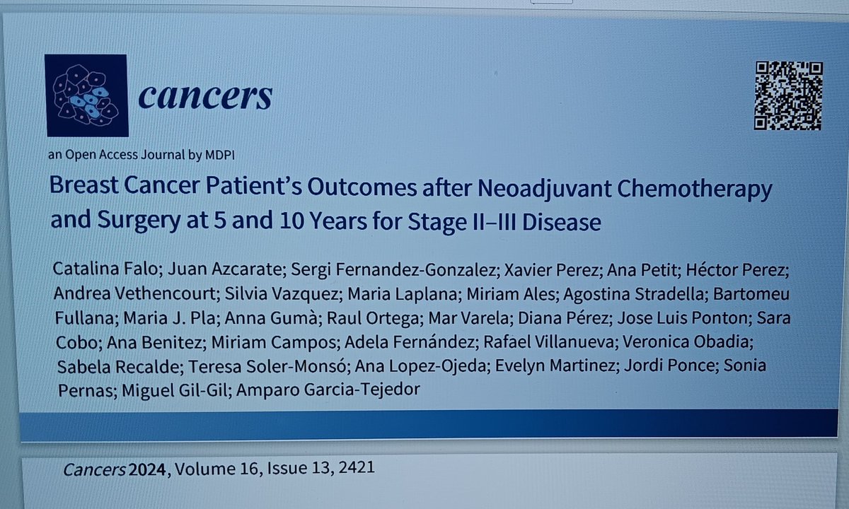 Excited to share our latest research publicación on breast cancer and neoadjuvant chemotherapy in #MDPIOpenAccess