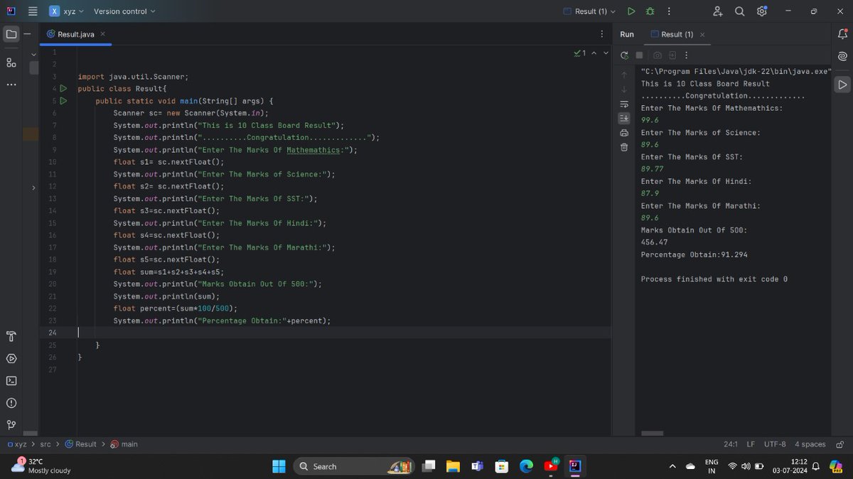 HarshMeshram01's tweet image. Leveling up🚀 Java skills .Today I have completed recently given assignment by code with Harry.And it is very interesting to solve the questions. Day 3/30 ✅
#codewithharry #Java #javalanguage
#skills #Challenge